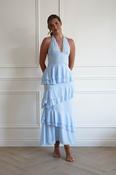 Caterina Tiered Halter Maxi Dress | Blue