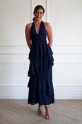 Caterina Tiered Halter Maxi Dress | Navy image