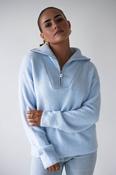 Chaney Half Pink Zip Jumper | Blue image