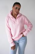 Chaney Half Pink Zip Jumper | Pink image