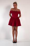 Charlotte Corset Bow Mini Dress | Dark Red image
