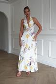 Charlotte Floral Pink Maxi Dress | White/Yellow image
