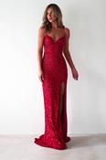 Clarisse Bodycon Sequin Gown | Red image