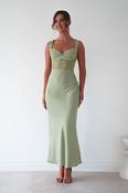 Cleo Lace Detail Maxi Dress | Sage Green image