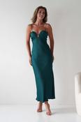 Colorado Soft Satin Midi Dress | Emerald Green image