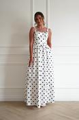 Coraline Polka Dot Maxi Dress | White image