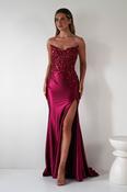 Dallas Luxe Embellished Gown | Dark Wine image