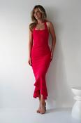 Damaris Textured Midi Dress | Red image
