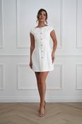 Desiree Cap Sleeve Mini Dress | White