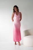 Dolly Sequin Ombre Halter Neck Maxi Dress | Pink image