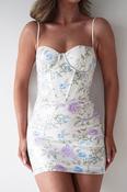Electra Floral Sequin Mini Dress | Lavender Print image