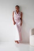 Elsa Satin Set With Lace Detail | Pink image