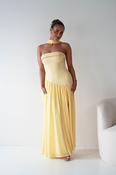Elva Strapless Asymmetric Waist Maxi Dress | Yellow image