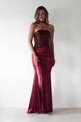 Elysia Sequin Embellished Bodice Gown | Wine image