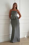 Ember Pleated Peplum Maxi Dress | Light Sage image