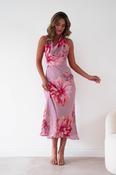 Emilee Halterneck Floral Midi Dress | Lilac/Pink image