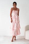Emily Floral Ruffle Maxi Dress | Orange Print image