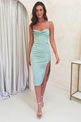 Emily Satin Midi Dress | Sage image