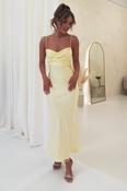 Everleigh Soft Satin Midi Dress | Butter Yellow image