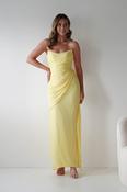 Finn Strapless Draped Maxi Dress | Yellow