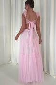 Galiena Ruffle Tulle Maxi Dress | Pink image