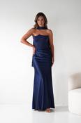 Giselle Corset Satin Maxi Dress | Navy image