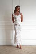 Hailey Lace Top and Skirt Set | Ivory/Nude/White