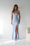 Helena Bodycon Sequin Maxi Gown | Blue image