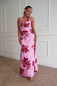 Hinata Woven Floral Maxi Dress | Pink image