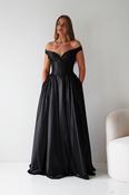 Irenia Off The Shoulder Structured Maxi Gown | Black image