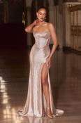 Iris Beaded Strapless Sweetheart Gown | Champagne image