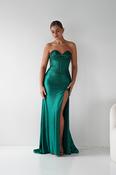 Iris Beaded Strapless Sweetheart Gown | Emerald image