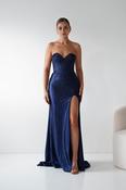 Iris Beaded Strapless Sweetheart Gown | Navy image
