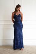 Jordia Beaded Corset Maxi Gown | Navy image