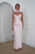 Kailani Strapless Ruched Maxi Dress | Pink