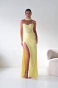 Karianne Draped Ruched Bodice Gown | Yellow image