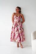 Karissa Floral Print Sweetheart Midi Dress | Pink image