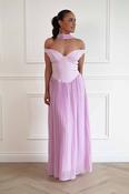 Kelsea Off The Shoulder Pleated Maxi Dress | Lilac image