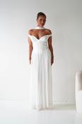 Kelsea Off The Shoulder Pleated Maxi Dress | White image
