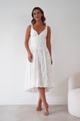 Kiana Floral Textured Midi Dress | White image