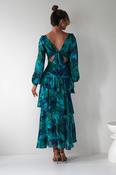 Kiyah Long Sleeve Maxi Dress | Green Print image