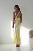 Klarisse Bias-Cut Satin Maxi Dress | Yellow image