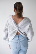 Larson Two Way Twist Knit Jumper | Grey image
