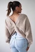 Larson Two Way Twist Knit Jumper | Taupe image