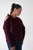Lillie Bow Detail Jumper | Wine image