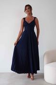 Lottie Pleated Tie Back Maxi Dress | Navy image