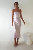Lucia Soft Satin Slip Midi Dress | Pastel Pink image