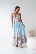 Lucinda Floral Halternack Maxi Dress | Blue image