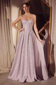 Luna Glitter Corset Aline Gown | Pink image