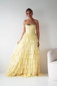 Maddie Ruffle Tiered Sweetheart Gown | Yellow image